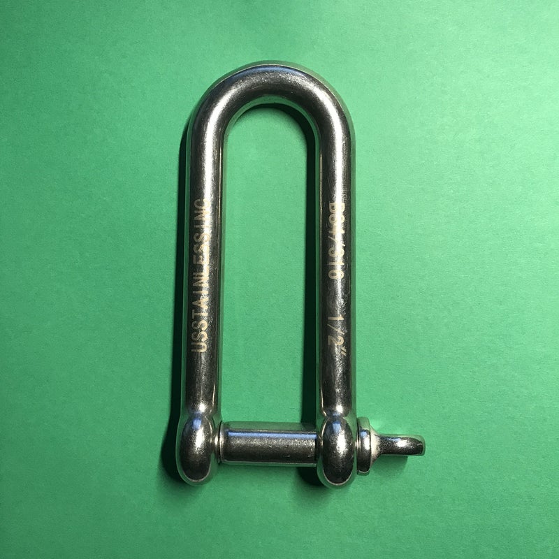 US STAINLESS Stainless Steel 316 Long D Shackle 1/2" (12mm) Marine Grade Dee - Image 2